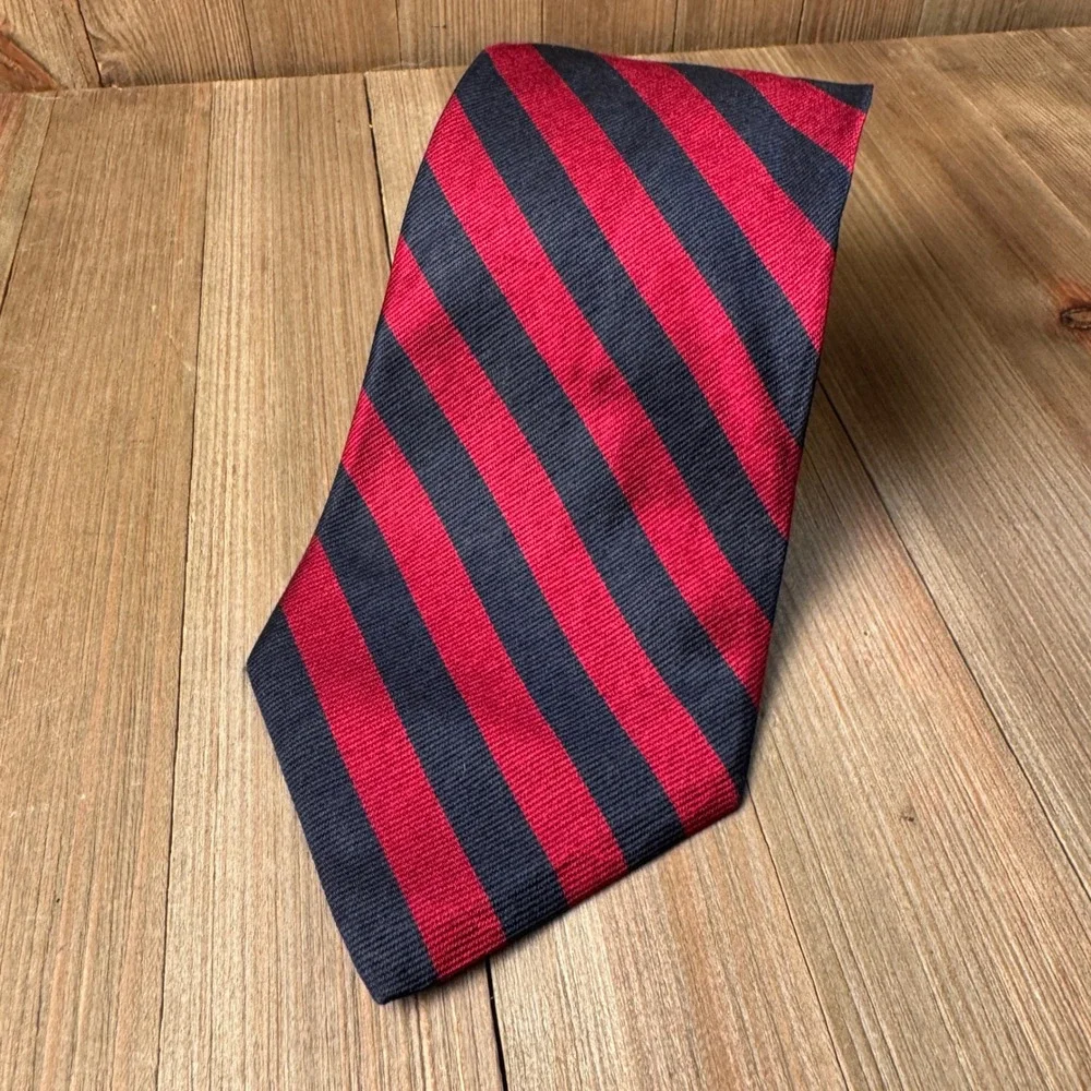 JoS. A.‎ Bank Executive Collection Extra Long Red & Navy Striped Silk Necktie